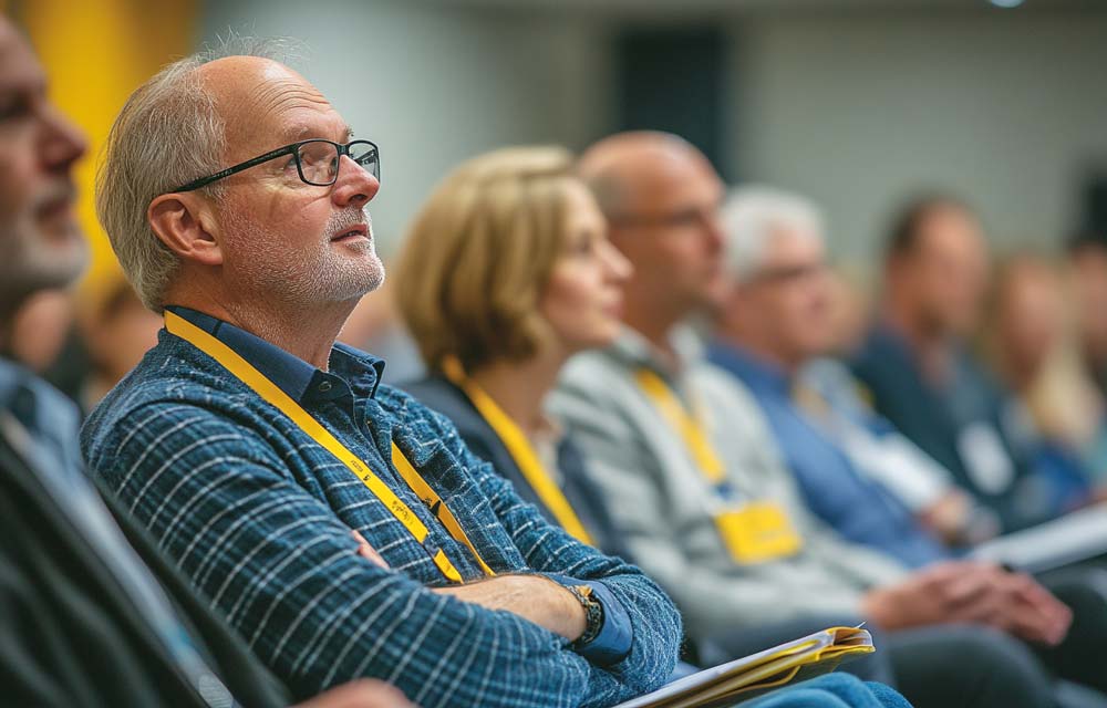 Person watching a seminar at Patient Summmit for Waldenstrom’s macroglobulinaemi