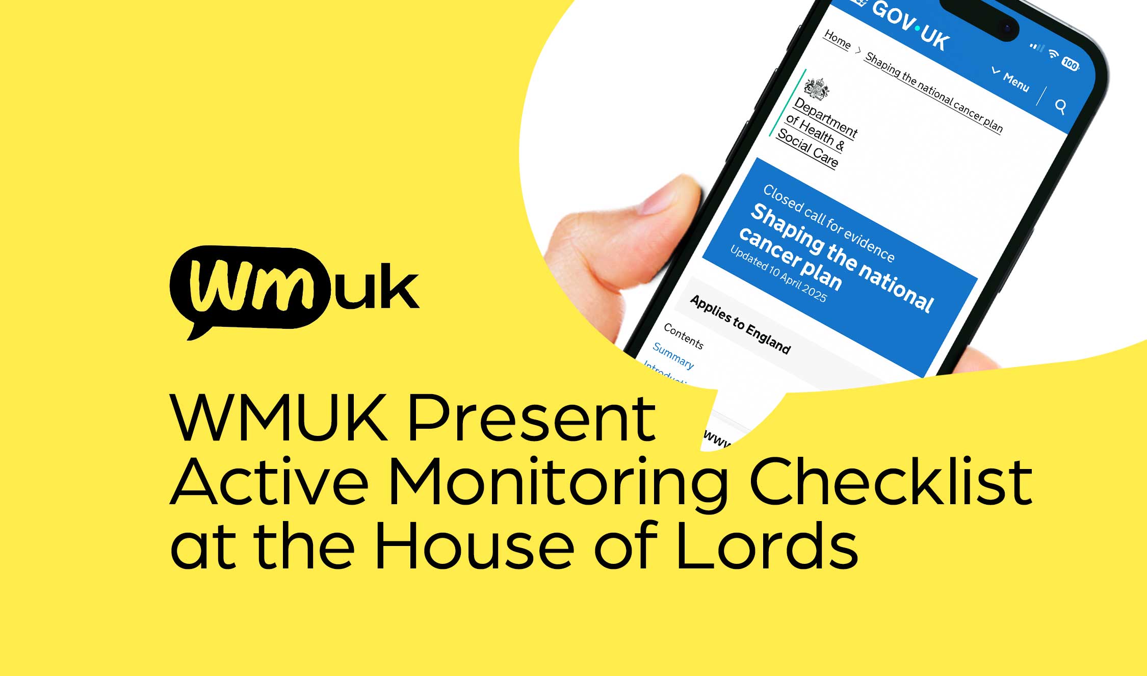 WMUK shaping the national cancer plan